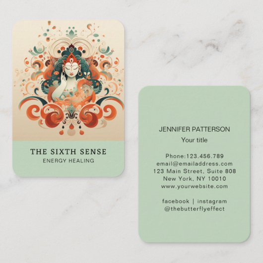 Energie Heiler Reiki Spiritueel Visitekaartje (Voorkant / Achterkant)