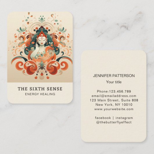 Energie Heiler Reiki Spiritueel Visitekaartje (Voorkant / Achterkant)