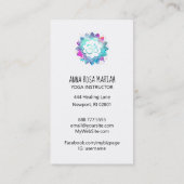 *~* Energie-herstellende Lotus Mandala om symbool Visitekaartje (Achterkant)