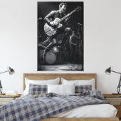 Energie in zwart en wit canvas afdruk (Insitu (Slaapkamer))