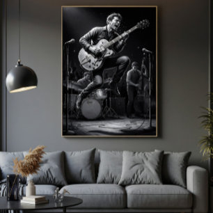 Energie in zwart en wit canvas afdruk