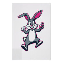 Energie Konijn Poster – Cute Konijn Kinderkamer Mu