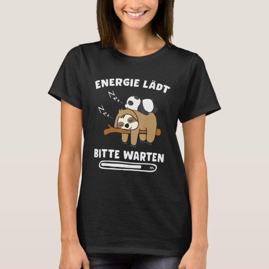 Energie Laden Sloth Panda Beer Chiller T-shirt (Voorkant)