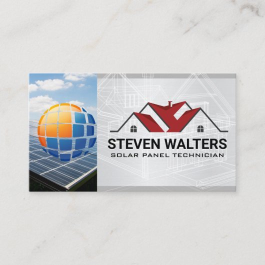 Energie Logo | Thuis Installatie | Moderne Technol Visitekaartje (Voorkant)