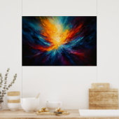 Energie Ontketend Heldere Abstracte Kosmische Kuns Poster (Keuken)