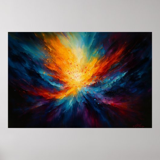 Energie Ontketend Heldere Abstracte Kosmische Kuns Poster (Voorkant)