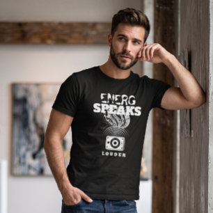 Energie Praat Harder Spreker Grafisch Wit T-shirt