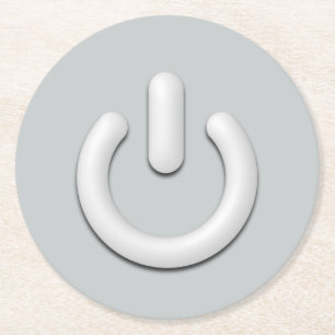 Energie Stand-by Schakel Icoon Modern Ronde Kartonnen Onderzetter