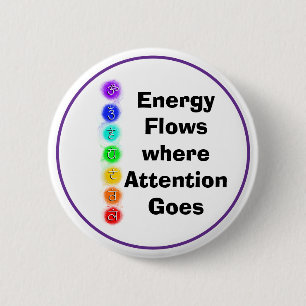 Energie Stromen Chakra Uitlijning Spiritueel Bewus Ronde Button 5,7 Cm