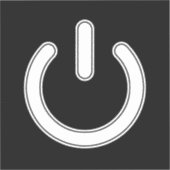 Energie Symbool (Zwart en Wit) Sticker (Voorkant)