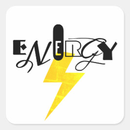Energie-thin Sign Power Vierkante Sticker