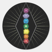 Energie van Chakras Ronde Sticker (Voorkant)