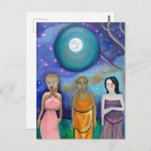 Energie van de maan | hemelkunstwerk briefkaart (Voorkant / Achterkant)
