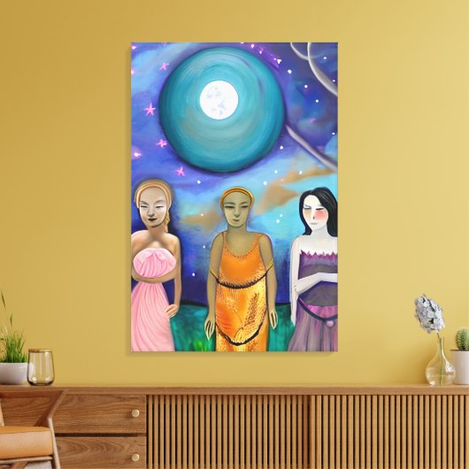 Energie van de maan | hemelkunstwerk canvas afdruk (Insitu (Woonkamer))