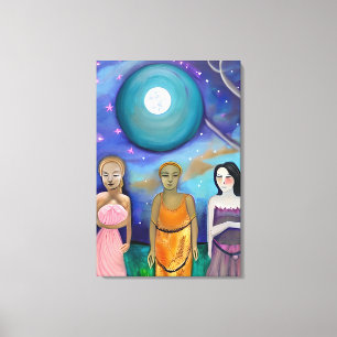 Energie van de maan hemelkunstwerk canvas afdruk