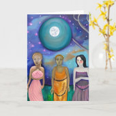 Energie van de maan | hemelkunstwerk kaart (Gele Bloem)