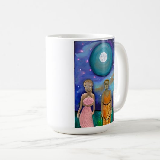 Energie van de maan | hemelkunstwerk koffiemok (Voorkant rechts)