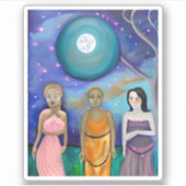 Energie van de maan | hemelkunstwerk sticker (Voorkant)