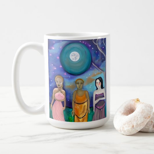 Energie van de Maan | Hemelse Kunst Koffiemok (Met donut)