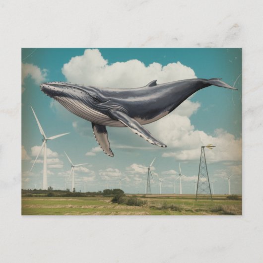energie van een windmolen voor vliegende walvissen briefkaart (Voorkant)
