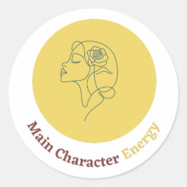 Energie van het hoofdpersonage ronde sticker