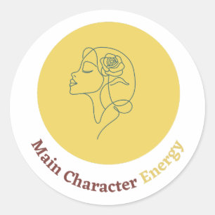 Energie van het hoofdpersonage ronde sticker