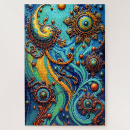 Energie van het universum: Abstract barokpatroon Legpuzzel
