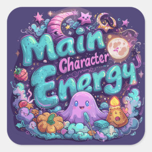 Energie van hoofdpersonage ExDesigner Hallowee Vierkante Sticker