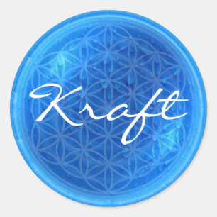 Energie van water met levenbloem   Kraft Ronde Sticker