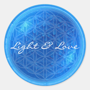 Energie van water met levenbloem   Licht en liefde Ronde Sticker