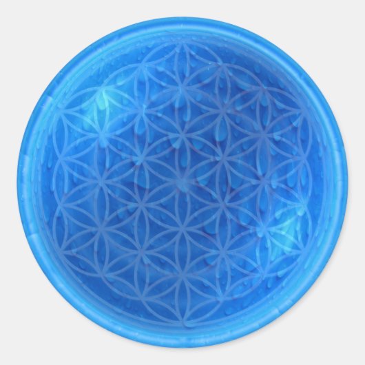 Energie van water met levenbloem ronde sticker (Voorkant)