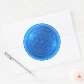Energie van water met levenbloem ronde sticker (Envelop)
