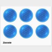 Energie van water met levenbloem ronde sticker (Vel)