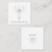 Energie-verwarmingsmoon Lotus Flower Crystal Vierkante Visitekaartje (Voorkant / Achterkant)