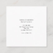 Energie-verwarmingsmoon Lotus Flower Crystal Vierkante Visitekaartje (Achterkant)