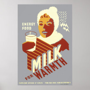 Energie-voedselmelk voor wapens poster