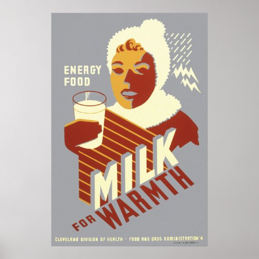 Energie-voedselmelk voor wapens poster (Voorkant)