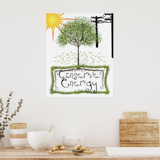 Energiebesparend Poster voor Colassal Print (Keuken)