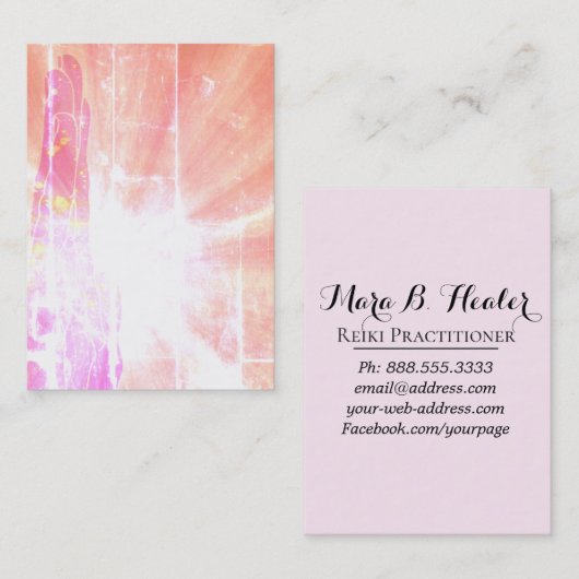 *~* Energiebesparende handen die liefde en licht u Visitekaartje (Voorkant / Achterkant)