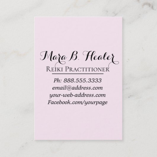 *~* Energiebesparende handen die liefde en licht u Visitekaartje (Achterkant)