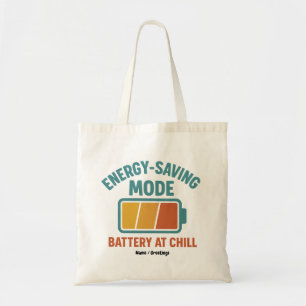 Energiebesparende modus Batterij bij Chill Retro G Tote Bag