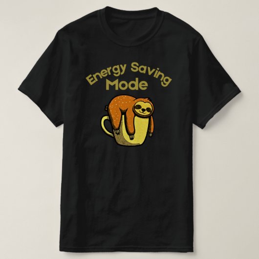 Energiebesparende modus Cute Sloth Cartoon Design T-shirt (Design voorkant)