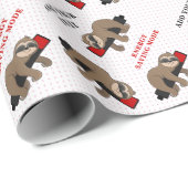 Energiebesparende modus | Funny Sloth gepersonalis Cadeaupapier (Rol Hoek)