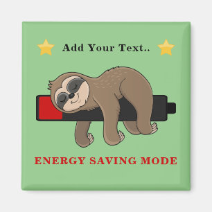 Energiebesparende modus Funny Sloth gepersonalis Magneet
