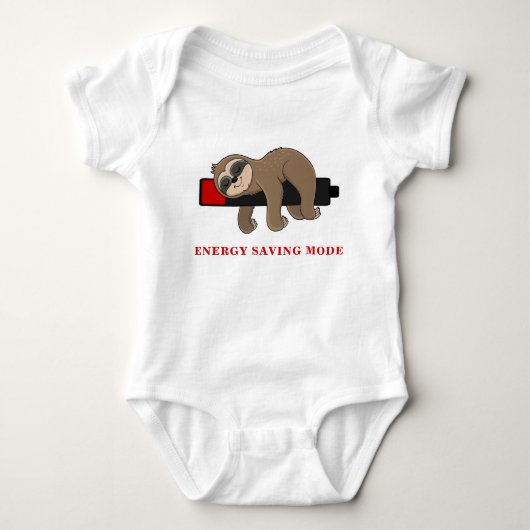 Energiebesparende modus | Funny Sloth Sjabloon Uni Romper (Voorkant)