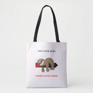 Energiebesparende modus Grappige luiaard sjabloo Tote Bag
