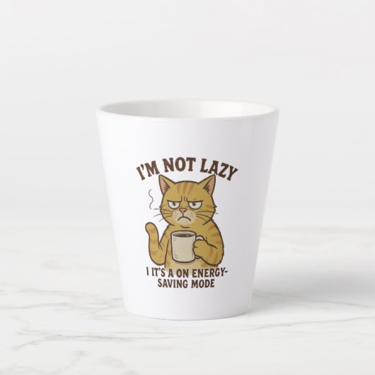 Energiebesparende modus kat Latte mok (Voorkant)
