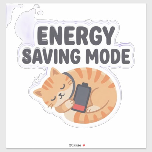 Energiebesparende modus Mooie Slaapkat Sticker (Vel)