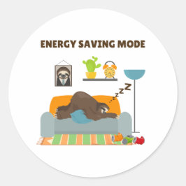 Energiebesparende modus Pun ronde Sticker