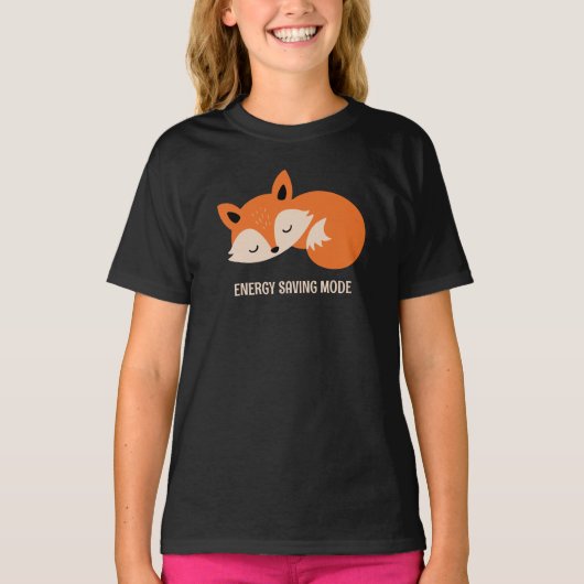Energiebesparende modus | Sleeping Fox Funny T-Shi T-shirt (Voorkant)